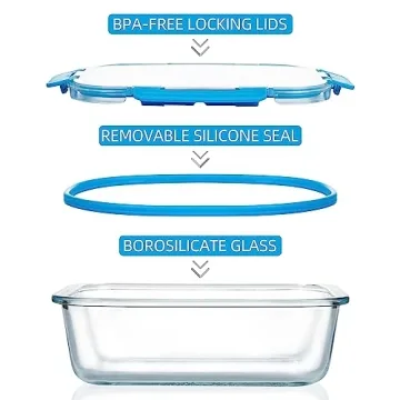 Glass Meal Prep Containers 12 Pack with Airtight Lids