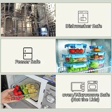 Glass Meal Prep Containers 12 Pack with Airtight Lids