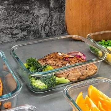 Glass Meal Prep Containers 12 Pack with Airtight Lids