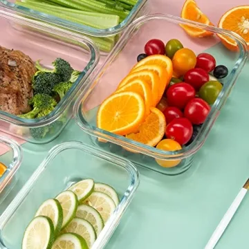 Glass Meal Prep Containers 12 Pack with Airtight Lids