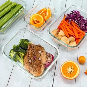 Glass Meal Prep Containers 12 Pack with Airtight Lids