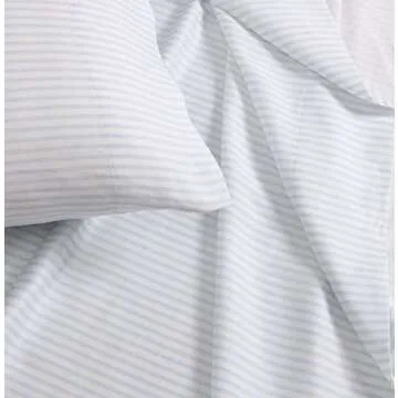 Laura Ashley - King Sheets, Soft Sateen Cotton Bedding Set - Sleek, Smooth, & Breathable Home Decor (Ramona Blue, King)