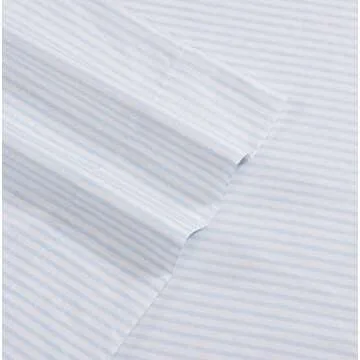 Laura Ashley - King Sheets, Soft Sateen Cotton Bedding Set - Sleek, Smooth, & Breathable Home Decor (Ramona Blue, King)
