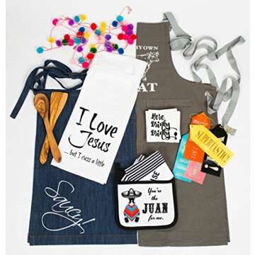 Twisted Wares Flour Sack Dish Towel - I Love Jesus, But I Cuss A Little - Funny Tea Towel with Hang Tight Loop - White Dishtowel