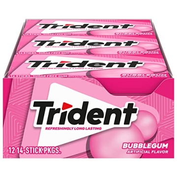Trident Sugar Free Bubblegum Gum 12 Packs 168 Pieces
