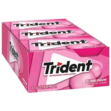 Trident Sugar Free Bubblegum Gum 12 Packs 168 Pieces