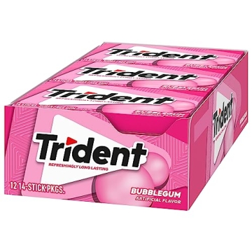 Trident Sugar Free Bubblegum Gum 12 Packs 168 Pieces