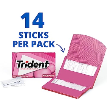 Trident Sugar Free Bubblegum Gum 12 Packs 168 Pieces