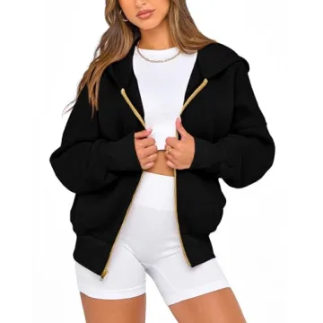 BTFBM Women's Zip Up Hoodies Cozy Fleece Jacket