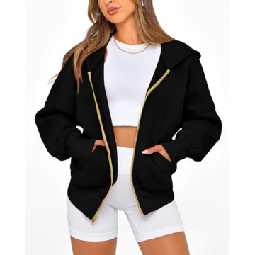 BTFBM Women's Zip Up Hoodies Cozy Fleece Jacket