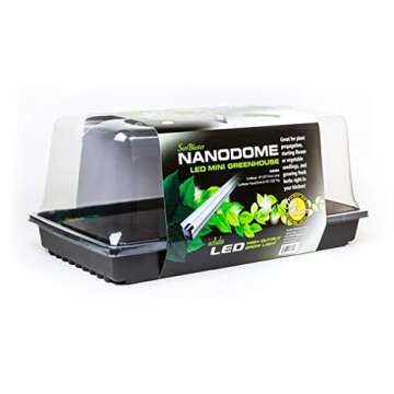 SunBlaster SL1600204 Indoor Mini Greenhouse Kit with LED Lights and NanoDome for Seed Starting and P...