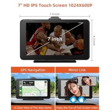 Cogamichi 7-Inch CarPlay & Android Auto with Backup Camera
