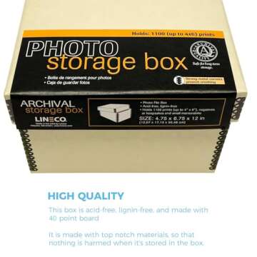 Lineco Photo Card Box for Secure Photo Storage