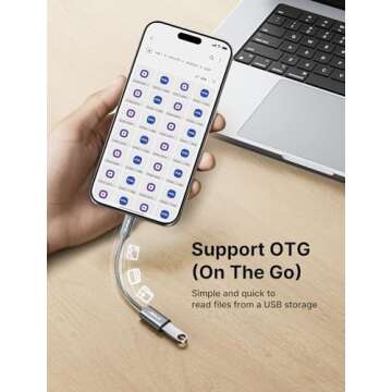 JSAUX USB C to USB 3.0 Adapter [2 Pack], USB C Male to USB Female OTG Cable Thunderbolt3 to USB Adapter Compatible with MacBook Pro/Air, iPhone 16 Pro Max/16 Plus/16/15, Samsung Galaxy S24/S23/S22/S21