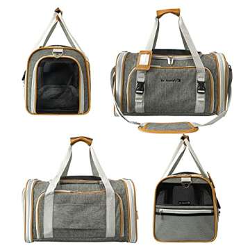 Mr. Peanut's Platinum Series Double Expandable Airline Approved Soft Sided Pet Carrier, Luxury Travel Tote with Premium Self Locking Zippers, 18LX10.4WX11 H