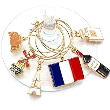 France Wine Glass Charms - Handmade Cute and Elegant Wine Accessories
