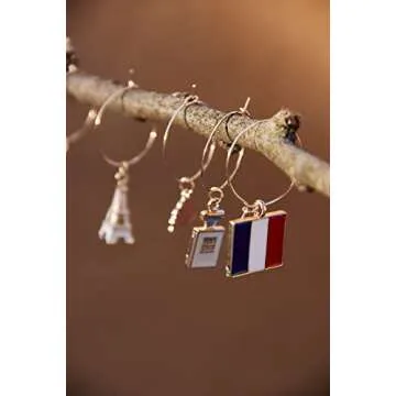 Unique France Wine Glass Charms - Perfect Gift for Wine Lovers