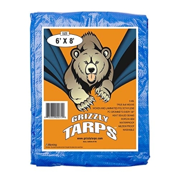 Grizzly Tarps by B-Air: Durable 6' x 8' Waterproof Tarp for All Your Needs