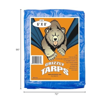 Heavy Duty 6' x 8' Grizzly Tarp Waterproof Protection