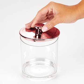 Chic mDesign Apothecary Canister Jars Set of 3 Clear/Rose Gold