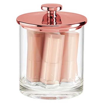 Chic mDesign Apothecary Canister Jars Set of 3 Clear/Rose Gold