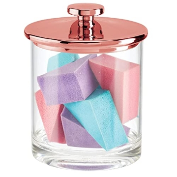 Chic mDesign Apothecary Canister Jars Set of 3 Clear/Rose Gold