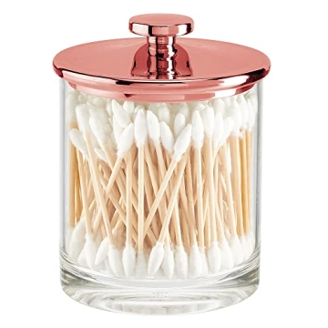 Chic mDesign Apothecary Canister Jars Set of 3 Clear/Rose Gold