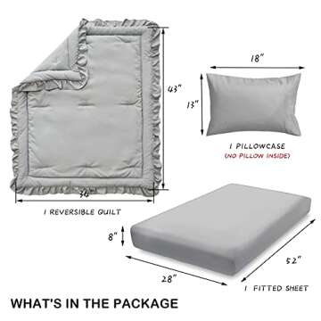 Cute Ruffled Crib Bedding Set - Comforter & Sheet Set