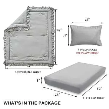 Cute Ruffled Crib Bedding Set - Comforter & Sheet Set