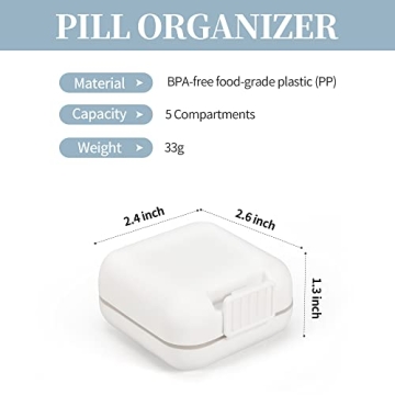 Dynippy Daily Portable Pill Organizer for Easy Travel Solutions