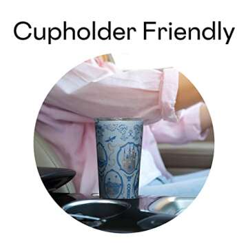 Corkcicle x Disney Princess Cinderella Classic Insulated Coffee Mug with Lid, 16 oz – Stainless Steel Travel Tumbler Keeps Beverages Cold 9+hrs, Hot 3hrs – Cupholder Friendly Travel Coffee Tumbler