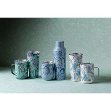 Corkcicle x Disney Princess Cinderella Classic Insulated Coffee Mug with Lid, 16 oz – Stainless Steel Travel Tumbler Keeps Beverages Cold 9+hrs, Hot 3hrs – Cupholder Friendly Travel Coffee Tumbler