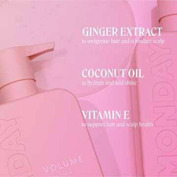 MONDAY HAIR Volume Shampoo and Conditioner Set 30oz Each