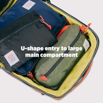 Topo Designs Global Travel Bag 30-40 Liter - Carry-on Compliant Versatile Pack, 3 Carry Options, External Laptop Sleeve (Original, 30L, Black)