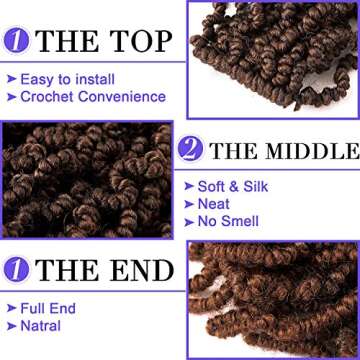 3 Packs Ombre Pre-twisted Crochet Braids 10 inch Hair