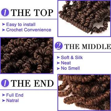 3 Packs Ombre Pre-twisted Crochet Braids 10 inch Hair