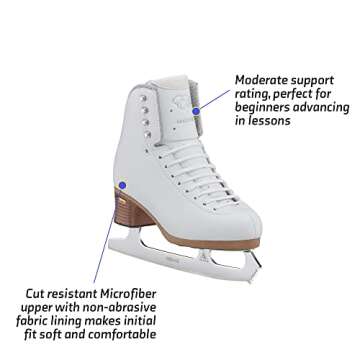 Jackson Elle Womens/Girls Figure Ice Skates - Womens Size - 7, Width - R White