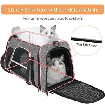 HiCaptain Soft Carrier for Medium Cats and Small Dogs - Gray