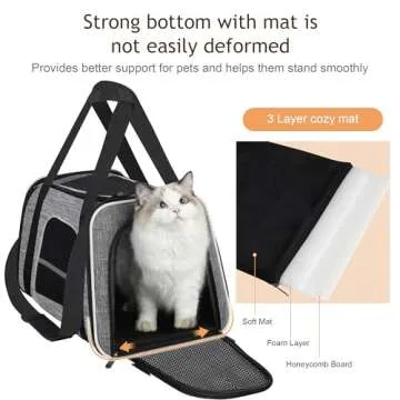 HiCaptain Soft Carrier for Medium Cats and Small Dogs - Gray