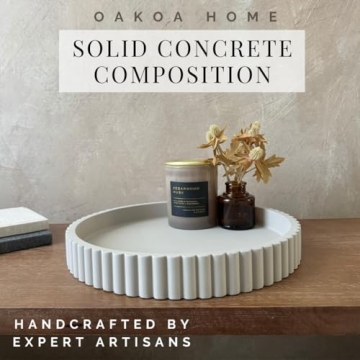 Buy OAKOA Round Decorative Concrete Tray for Stylish Homes