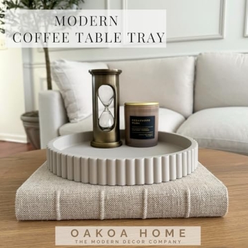 Buy OAKOA Round Decorative Concrete Tray for Stylish Homes
