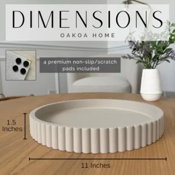 Buy OAKOA Round Decorative Concrete Tray for Stylish Homes