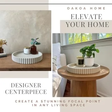 Buy OAKOA Round Decorative Concrete Tray for Stylish Homes