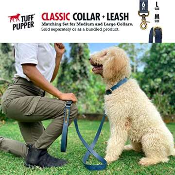 Tuff Pupper Classic Heavy Duty Dog Collar | 10x Stronger Than Leather | 100% Waterproof & Odor Proof Dog Collar | Tough Rust-Proof All Metal Hardware