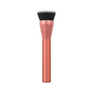 Real Techniques Glow Round Base Makeup Brush, For Liquid & Cream Makeup, Flat Top Foundation Brush F...