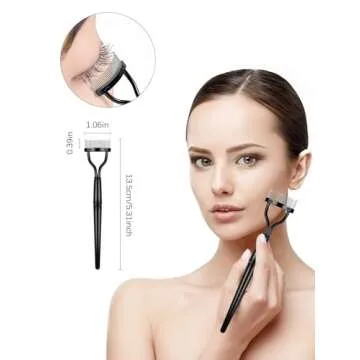 EBANKU 7pcs Eyelash Comb Brush Tools Eyebrow Brush Comb Eyelash Separator Tool Professional Eye Brow Spoolie Brushes for Makeup Grooming Eyelash Curler Silicone Refill Pads Tweezers Scissors
