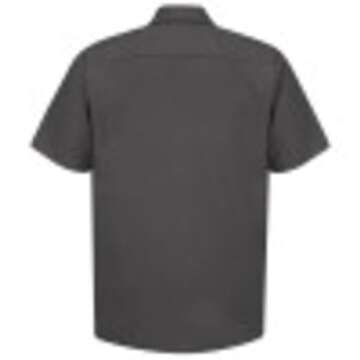 Red Kap Men's Standard Industrial Work Shirt, Regular Fit, Short Sleeve, Charcoal, X-Large