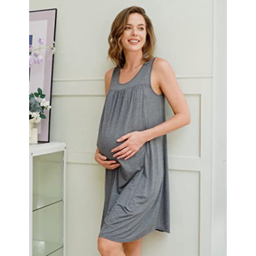 Ekouaer Women's Maternity Sleepwear Nursing Nightgown
