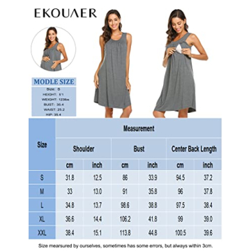 Ekouaer Women's Maternity Sleepwear Nursing Nightgown