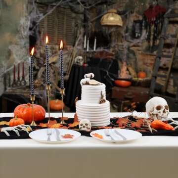 Twakashic 2 Pack 13Ft Cheesecloth Table Runner, Boho Rustic Gauze Black Table Runner 35" x 160" Long for Wedding Baby/Bradal First Communion Centerpiece Table Decorations